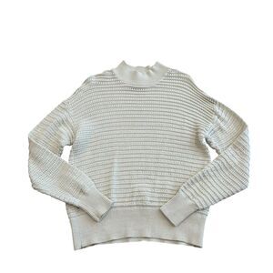 Varley Franco Knit Crew Sweater in Egret Cream Size S